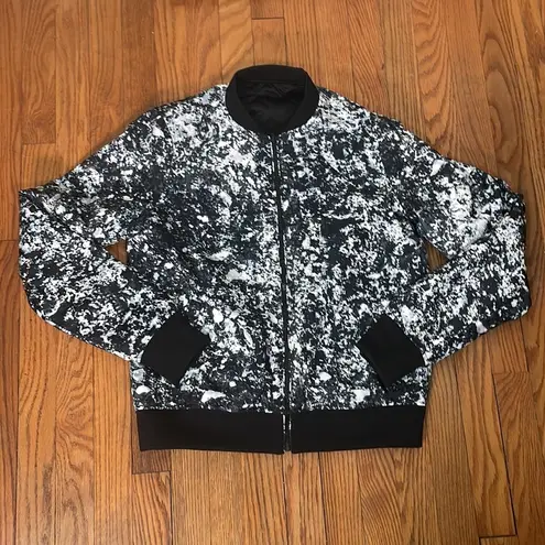 Blanc Noir Reversible Bomber Jacket Quilted Women's Small Black