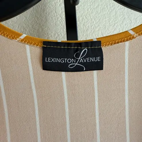 Mustard Yellow Striped Open Front Cardigan Long Sleeve Layering Jacket Large