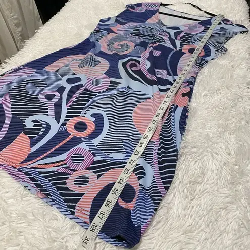 Title Nine Diamalete Short Sleeve Print Dress in Purple Pink Large