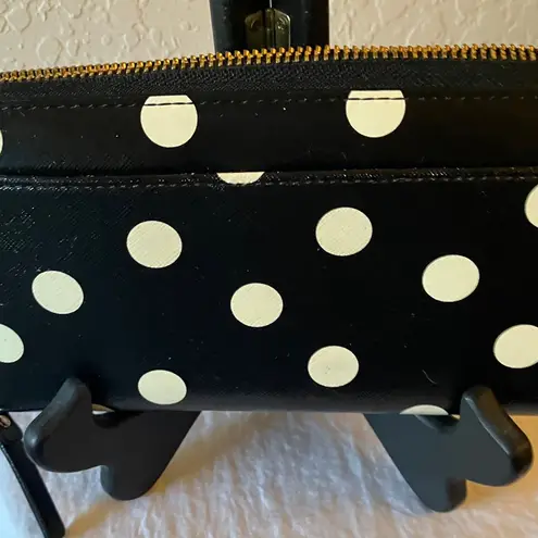 Kate Spade : Black & White Polka Dot Accordion Wallet- Storybook Lining-Gold Tone - Image 13