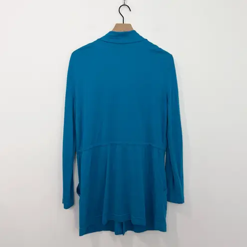 St. John Yellow Label Casual Jersey Knit Jacket in Turquoise Blue size Medium
