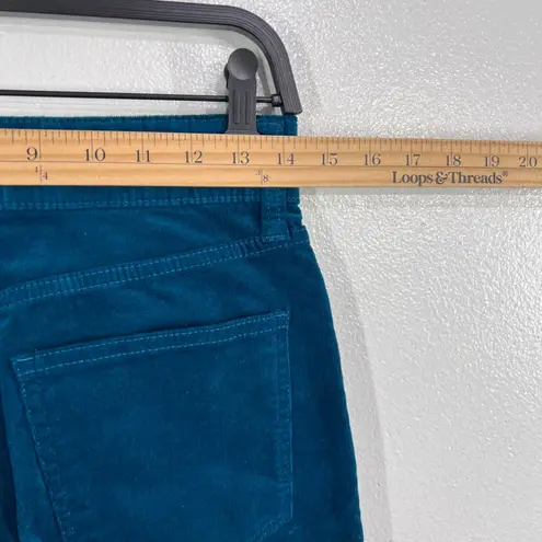 St. John St Johns Bay Petite Corduroy Wide Leg Pants High Rise Rich Teal 2P Fall NWT