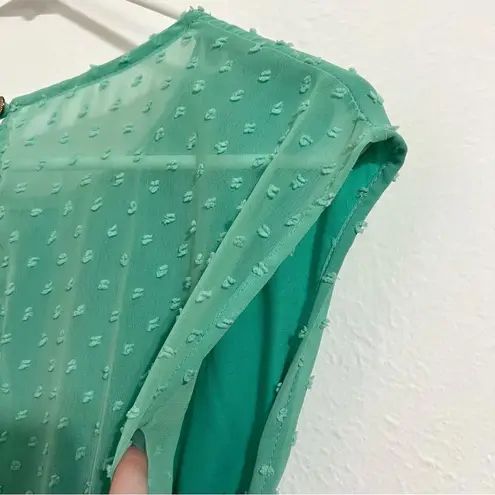 Tea N Rose mint green clip dot sleeveless coquette mini dress, size small