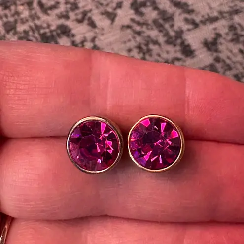 Radiant Fuchsia Stud Earrings Pink