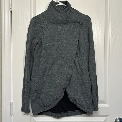 Lululemon Women’s  Rulu Rally Wrap Jacket Pockets Thumbholes Modal Gray Size 6