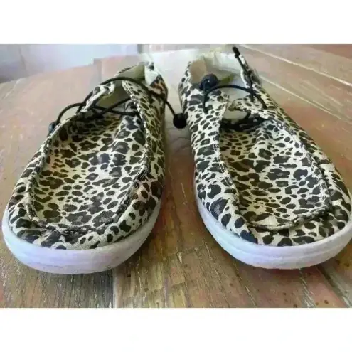Corky's Kayak Leopard Slip On Women's Boat Shoe, size 8 Brown