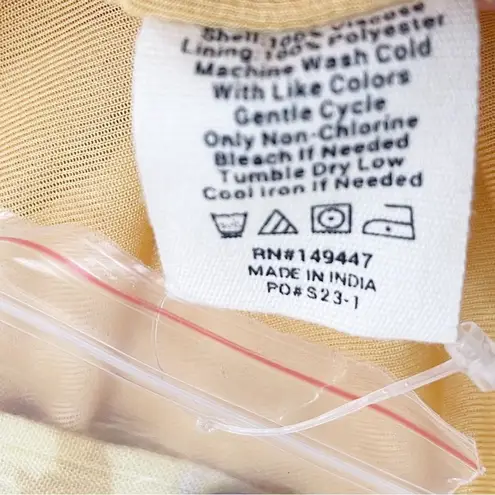 NWT The Normal Brand Ezra Crepe Deep V Button Thru Dress Yellow Size Small NEW