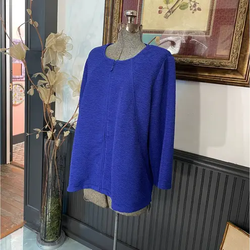 Chico's NWT  Mandy 3/4 Full Zip Textured Jacket in Purple Twilight Sz 3 (XL) 💚🎀