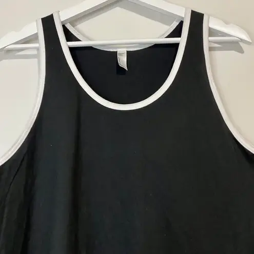 American Apparel Women’s Sleeveless Tank Black w/ White Hems Size Medium NWOT