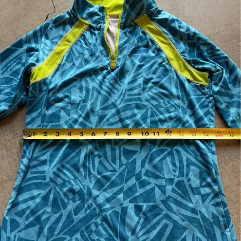 Ideology / Women's Athletic Zip Jacket / Teal - Chartreuse / size small