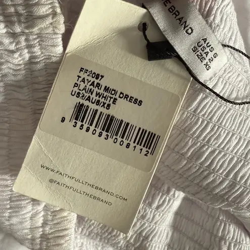 Faithfull the Brand Tayari cutout shirred linen midi dress