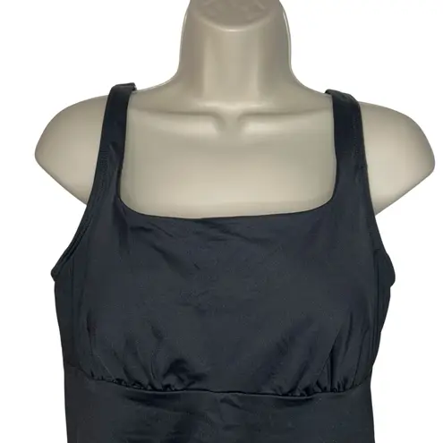 Lands End Black Tummy Control Square Neck Tankini SWIM TOP Size 10 DDD 522667 Black