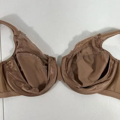 GLAMORISE 34G Bra Low Cut WonderWire Lace Bra Padded Underwire Wide Strap Brown Size undefined - Image 9