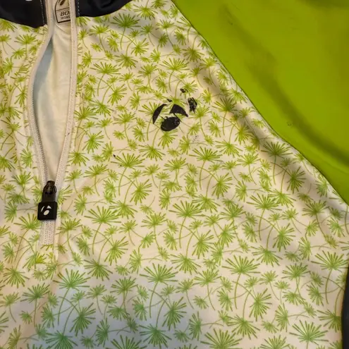Bontrager Cycling‎ Jersey Palm Print Lime Green Gray Short Sleeve Bike Top # Size M