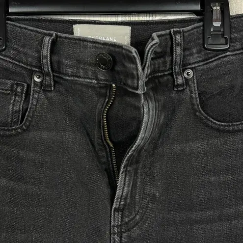Everlane  SZ 26 Crop Cheeky Jeans Hi-Rise Zip-Fly Pockets Whisker Gray/Black Wash