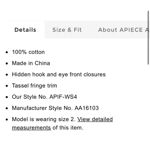 Apiece Apart NEW 100% cotton sleeveless top