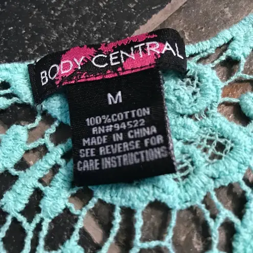 Body Central Teal Lace Blouse Sz Small