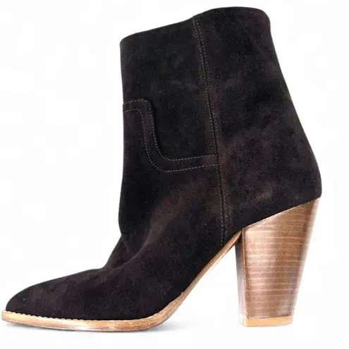 Brochu Walker New 6 Marfa Suede Ankle Boot Bootie Chocolate Brown Pointed Heeled