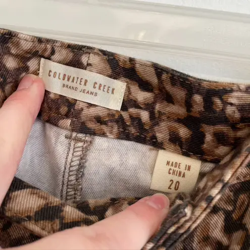 Coldwater Creek Plus Size ? Wild Side Slim Leg Jean Brown Tan Animal Print Jeans