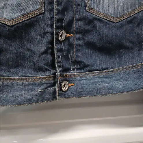 Arizona Jeans Y2K Arizona Jean Co Distressed Denim Crop Jeans Jacket Womens Medium Gorpcore