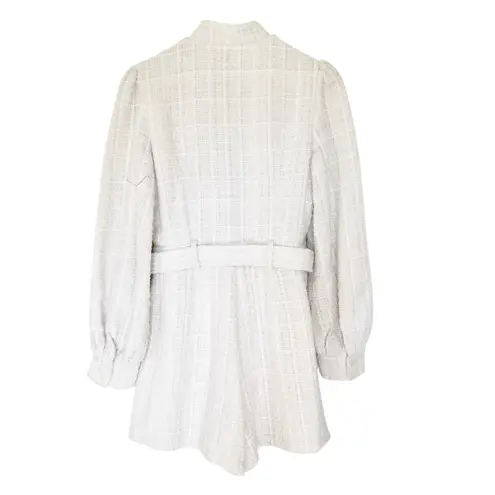 Aria Cove Cream Tweed Long Sleeve Romper Sz 8