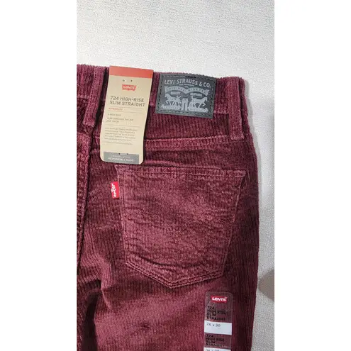 Levi's  724 high rise slim straight corduroy pants 26x30 woman's
