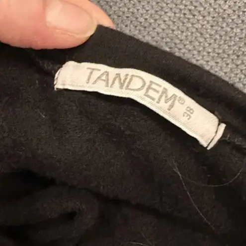 Tandem Super Soft Knit Silk Blend Sweatshirt Made in Italy Size 38 Black Small
