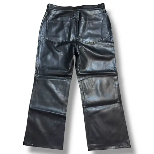 J.Crew  Faux Leather Black Boot Leg Cut Pants Women’s Size 30/10 NWT