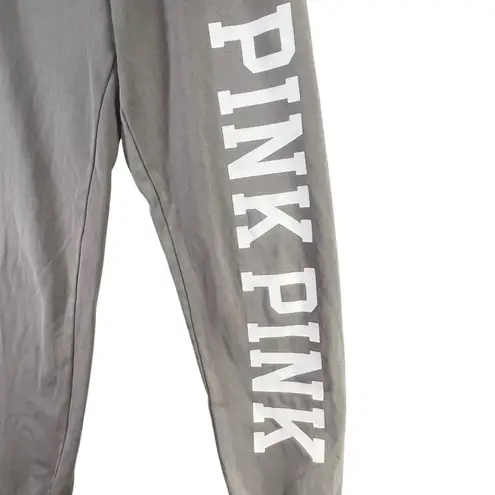 Victorias Secret Pink Jogger Sweatpants S Gray Logo Lounge Sporty Casual Y2K