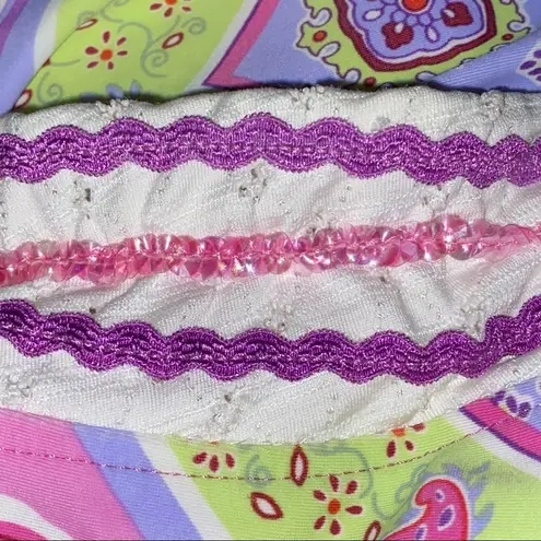 Becca by Rebecca V pink purple floral swimsuit skirt cover up size M/L