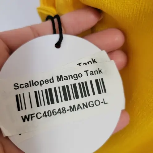 Milk and Honey mustard scalloped halter tank size large