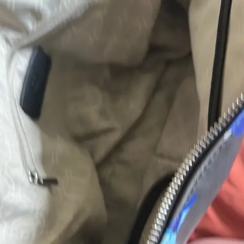 Black and Blue Tote with Geometric Design