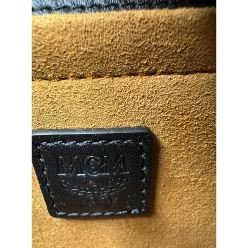 MCM NWT Small Tracy Shoulder Bag in. Leather Visetos Mix Black