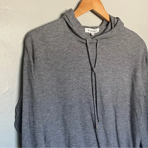 Workshop Republic Clothing Drawstring Cotten Hoodie Sweatshirt Grey Small