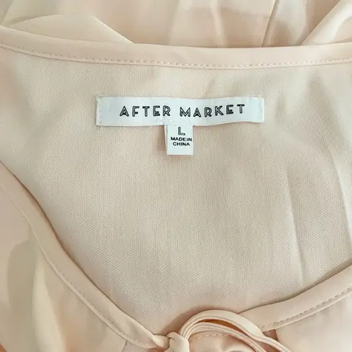 After Market New Blouson Sleeve Tie Neck Smock Mini Dress Champagne