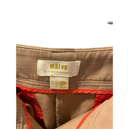 Maeve Anthropologie Wide Leg Beige Slacks Pants Size 12 Business Casual Women's
