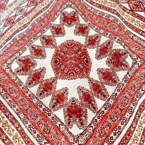 Skies Are Blue Coral Pink & Ivory Boho Spaghetti Strap Maxi Dress from ModCloth