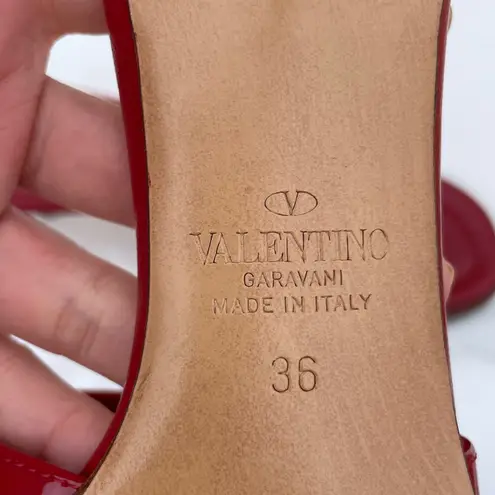Valentino Garavani Vlogo red patent leather slide sandal size IT 36 US 6