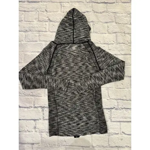 IAB MFG Hooded Contour Full Zip Jacket in Heather Black/White Size Medium Black