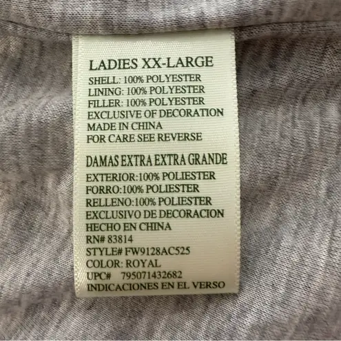 Tangerine Active NWT Insulated Hooded Puffer Vest Women’s XXL Royal Blue Workout