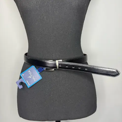 Nautica  Reversible men’s Belt Black Brown braided  Leather Silver Buckle Size 30 - Image 1