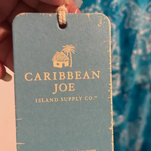 Caribbean Joe Blue Sleeveless Sundress for Casual Resort Wear