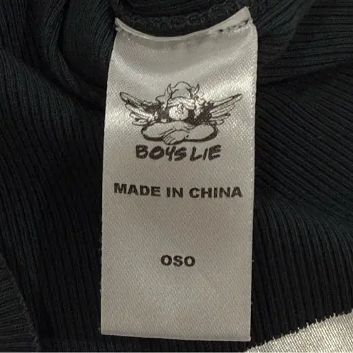 Boys Lie Tank Top One Size Black Bat Ribbed Crop Studded Gothic Y2K Streetwear