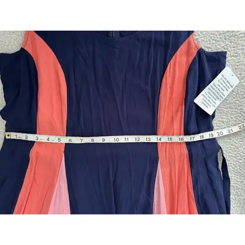 Jessica London Navy Sunset Color Block Tank Maxi Dress Size 14W