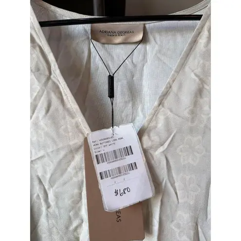Adriana Degreas Hera Buttoned Long Robe Off White Womens One Size Blue Size undefined