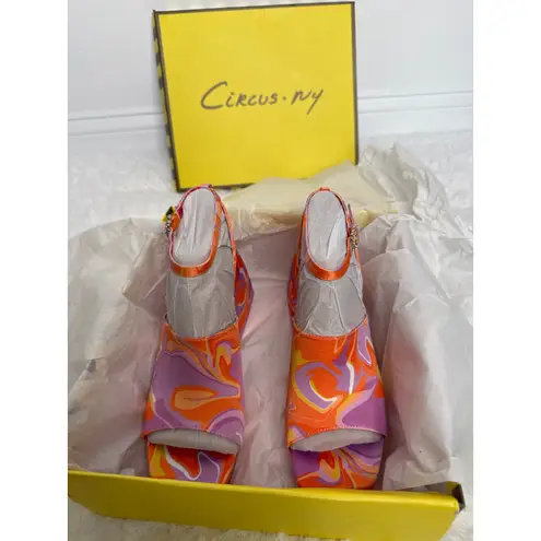 Circus by Sam Edelman NWT Circus NY Sam Edelman Miranda Jewel Orange Multi Platform Heels 8.5