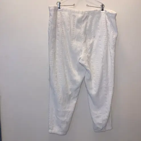 Joyspun Womens Joggers 3X Cream Plush Fleece Sleep Pockets Comfy Pajama Pants