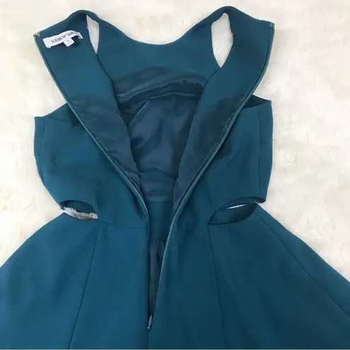 Elizabeth and James Emorie Cutout Halter Mini Dress Fit & Flare Teal Green Size 0