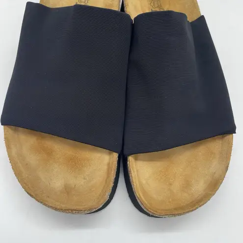 Naot Womens 41 (US 10) Shoes Alana Leather Sandals Black Stretch Slide Slip