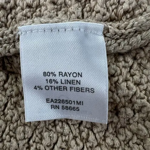 Classiques Entier Linen Blend Cardigan Sweater Womens Medium Basket Weave Knit